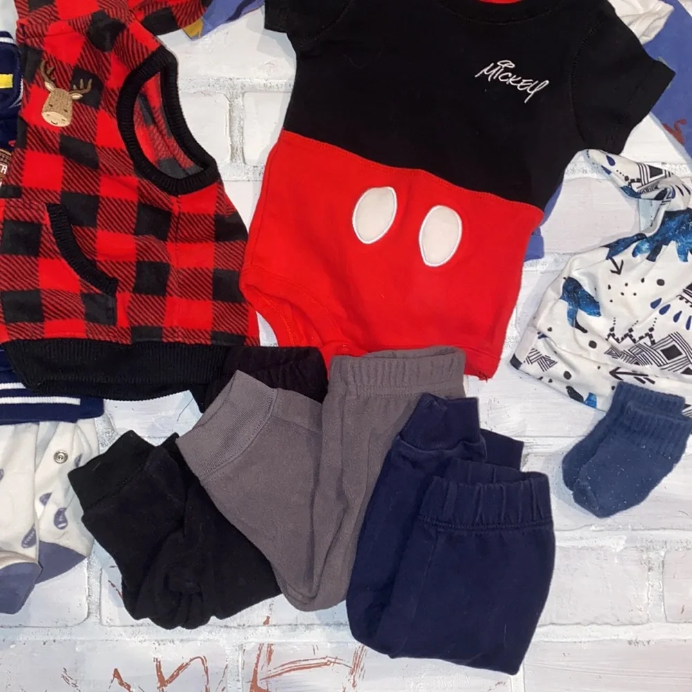 Babyboy 6m fall & winter footie onesie bundle!!